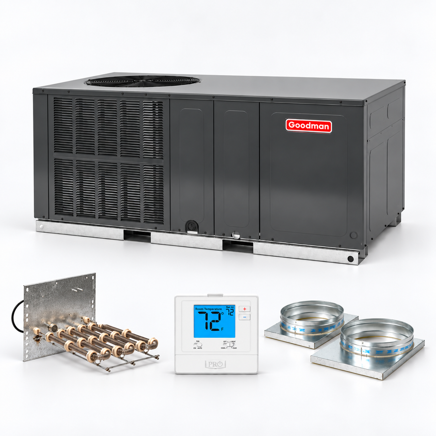 Complete Goodman 2 Ton 13.4 SEER2 Heat Pump Package Unit | COM-GPHH32431